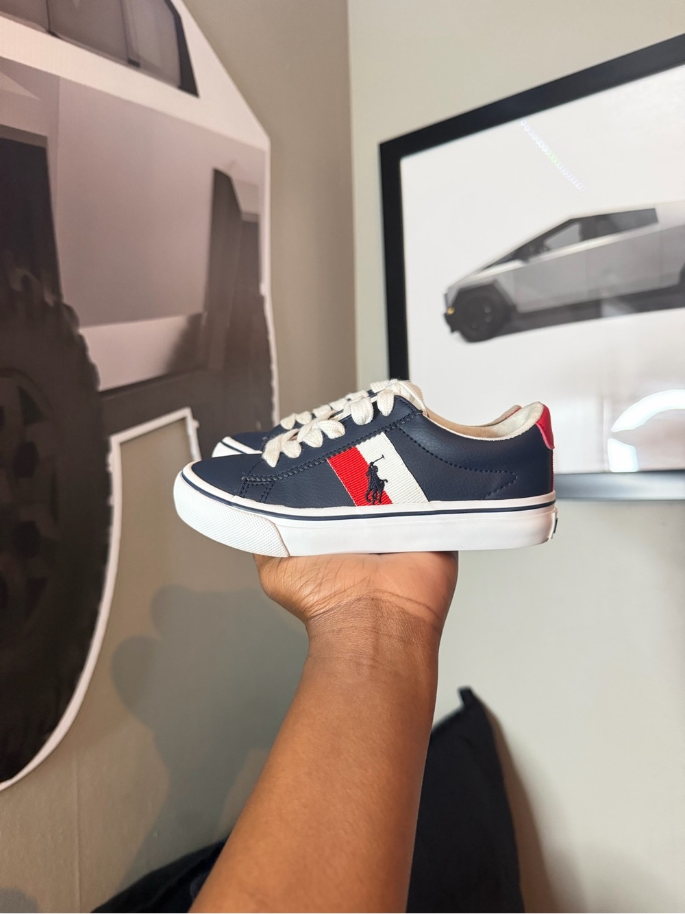 Polo by Ralph Lauren Navy, Red & White Kids Sneakers